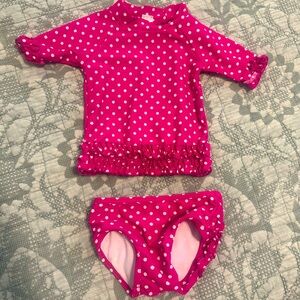 NWOT Ruffle Butts 2 Piece Girls Swimsuit Size 6-12 Months
